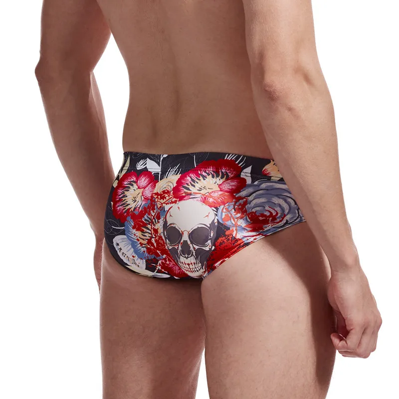 

T8 low waist boxer swimwear men's swimming trunks with push pad men sexy bathing swim shorts sunga surf sports bikini swimsuit