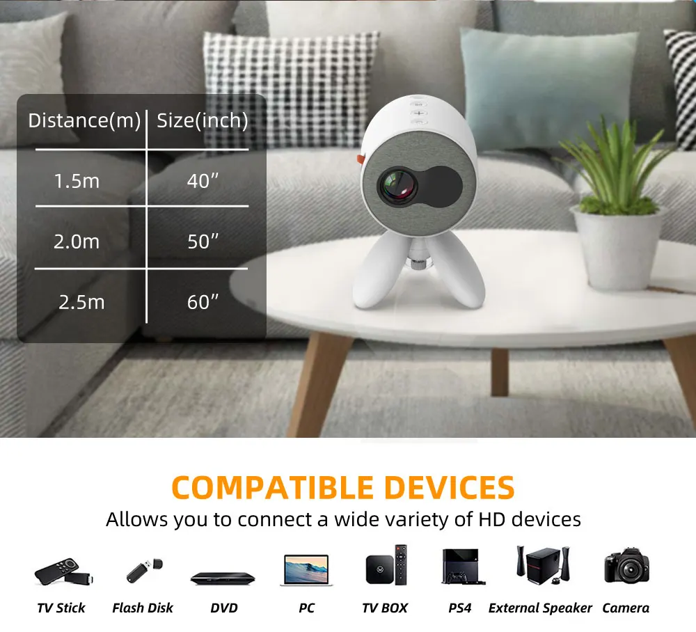 Salange мини-проектор YG220, 480*272 пикселей поддерживает 1080P HDMI USB 3,5 мм аудио мини-проектор домашний медиаплеер детский подарок