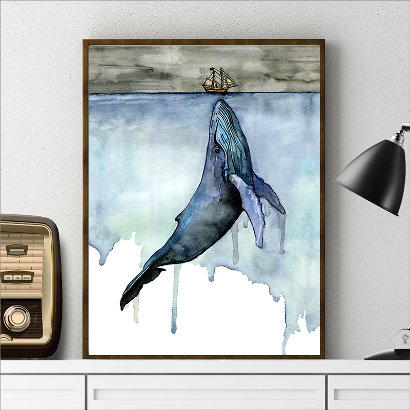 Скандинавская океанская волна настенное искусство на холсте и принты настенные