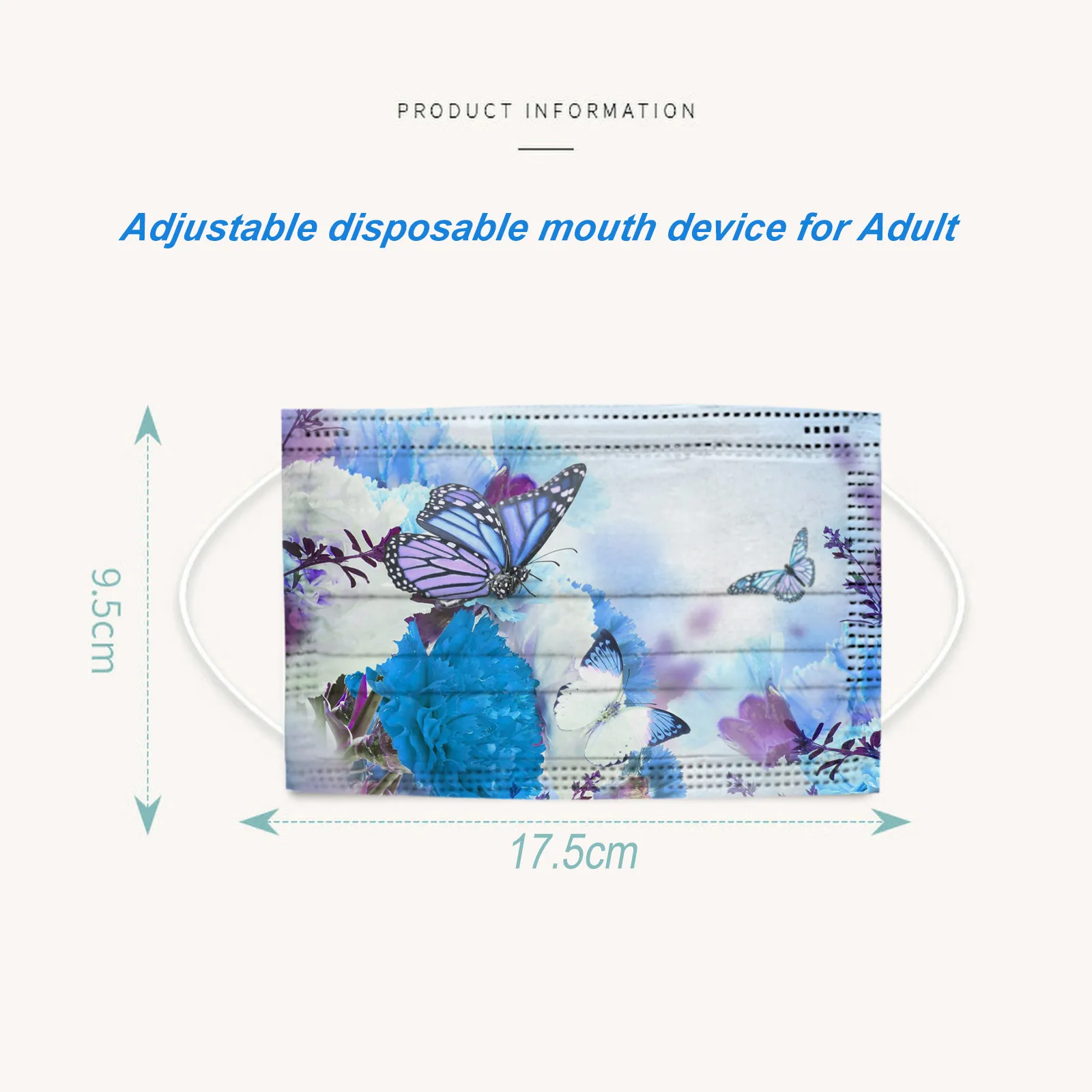 

50-100pcs Three Layer Breathable Face Mask Adult Butterfly Disposable Protection Mouth Mask Non Woven Breathable Mask Mascarilla