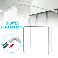 u shape bathroom shower curtain rods stainless steelaluminum alloy adjustable bathroom curtain pole bar rail rod 909090cm