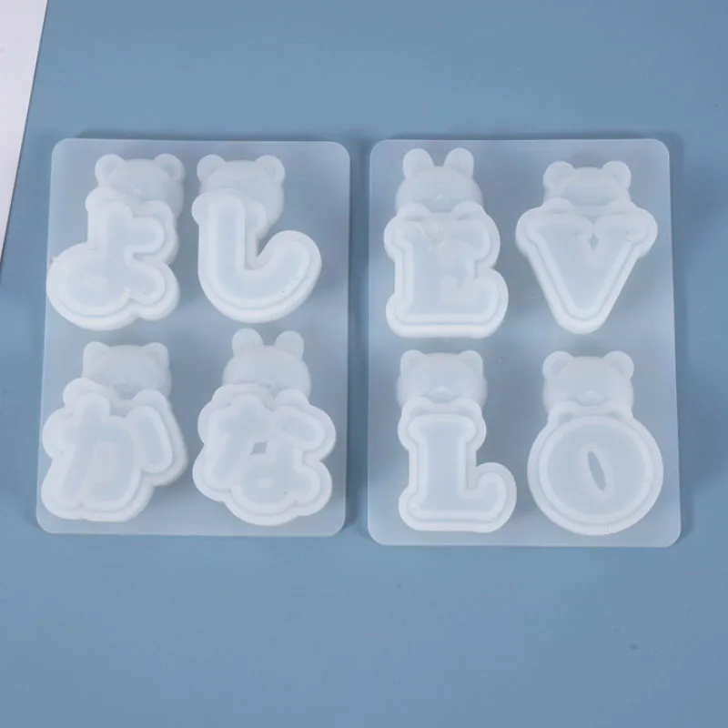New Transparent Silicone Mold Resin Decorative Craft DIY Japanese alphabet bear rabbit epoxy resin molds for jewelry |