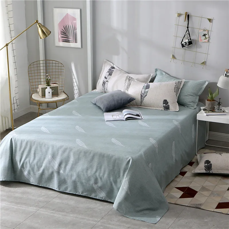 Комплект постельного белья с перьями в скандинавском стиле плоский лист