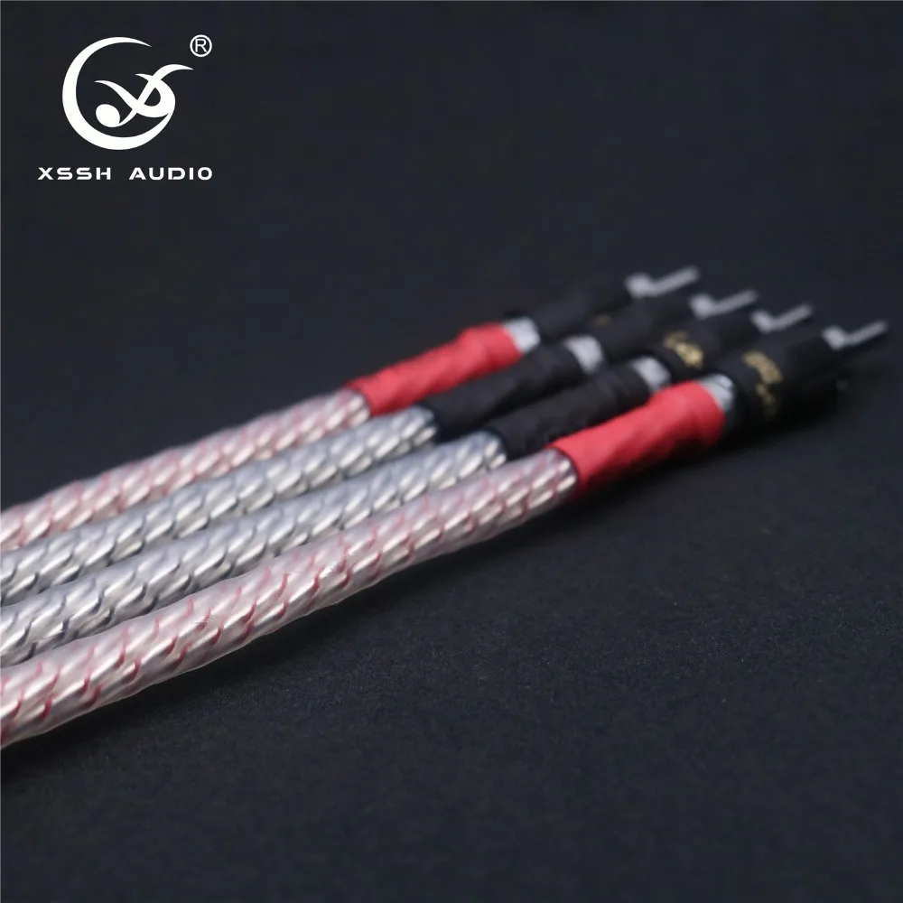 4 шт. XSSH Audio Bi Wire 8 core IDY anoxic OFC медь посеребренный аудио Банановый штекер Перемычка