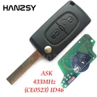2 кнопки 433 Мгц дистанционный ключ для PEUGEOT 307 308 407 207 807 ASK ID46 чип Автомобильный раскладной ключ VA2HU83 blade CE0523
