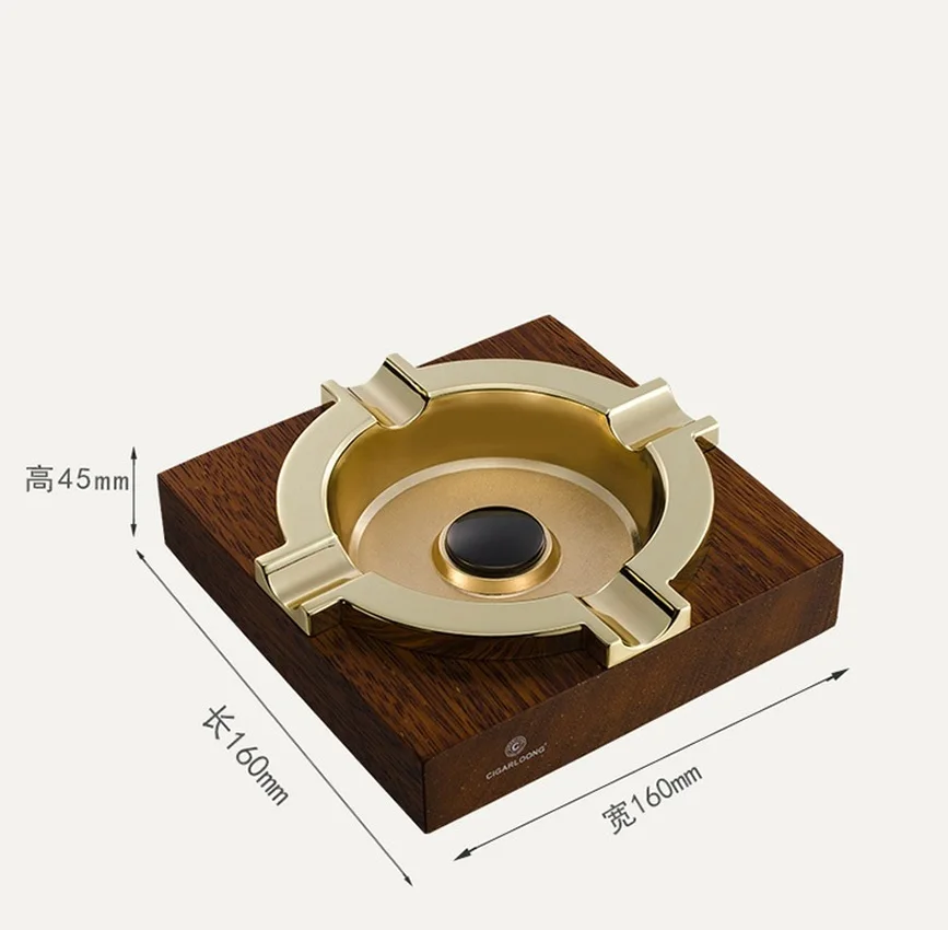 Пепельница для сигар спиртовая Снежная сосна позолоченная нержавеющая сталь