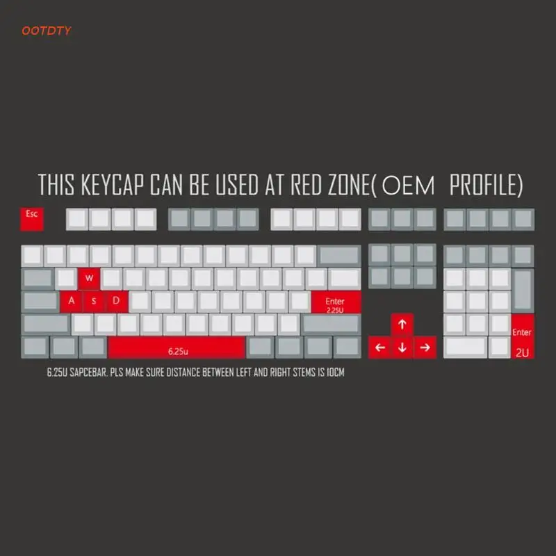 

Five Sides Over Dye-subbed 6.25u Spacebar Keycaps Oem Profile for standard Mechanical Gaming Keyboard DIY Unique Theme