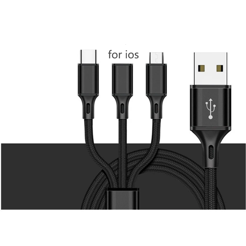 Кабель BaySerry 3 в 1 USB Type C для iPhone 11 Pro Max XR Быстрая зарядка Micro Samsung S9 Xiaomi Huawei провод