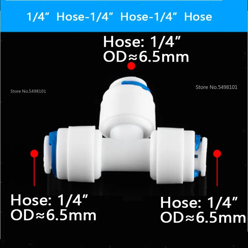 RO 3-ходовая тройник быстрого соединения воды 1/4 &quot3/8" OD соединение шланга 3/8 &quotBSP