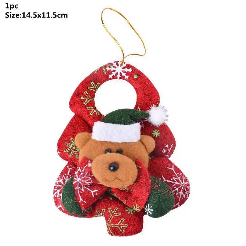 style2 Bear 1/2/для волос(4 предмета), Рождество орнамент подарок Санта Клаус украшения для рождественской елки игрушка кукла повесить Рождественский Декор для дома, мешочек для De Natal - Цвет: style2 Bear