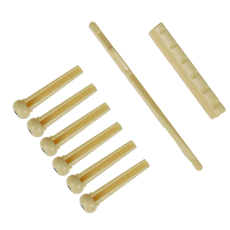 

Portable 6-String Guitar Bridge Pins Saddle Nut Acoustic Cattle Tailpiece Plastic Guitar Accessories for Acoustic Guitar