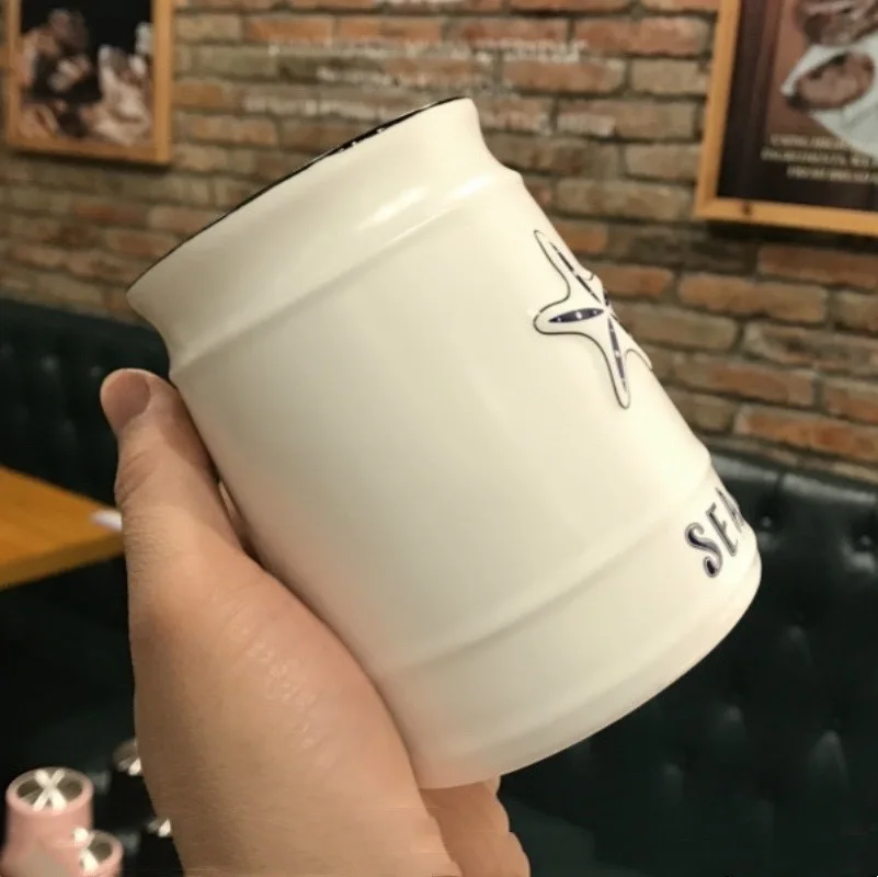

Mug Home Oatmeal Breakfast Milk Coffee Creative kubek ze somk Ocean Wind Ceramic With Lid