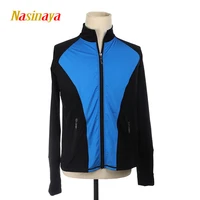 customized figure skating jacket zippered tops for boy men training competition ice skating warm fleece