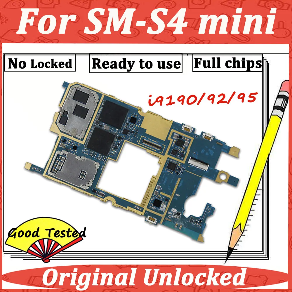 Оригинальная разблокированная материнская плата для samsung Galaxy S4 Mini I9195 I9192 I9190 материнская плата с полным чипом разблокированная Материнская плата Тестер запчасти