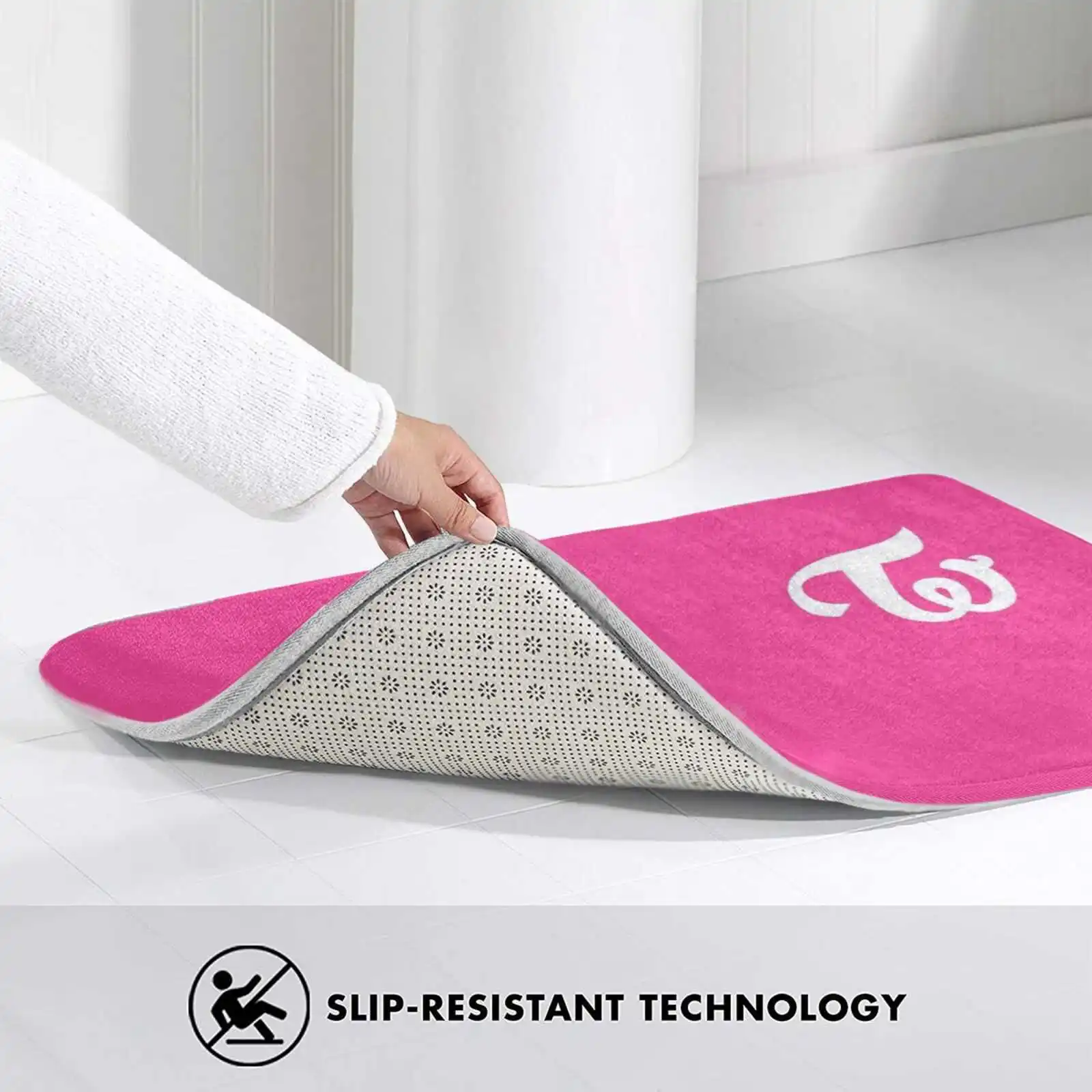 Дважды Лого - Белый Удобный Коврик для Двери