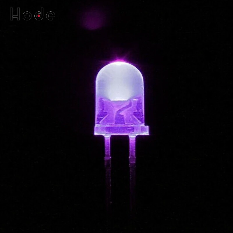 

50pcs F5 5mm Round Ultra Violet LED UV Light 390-395nm Purple Lamp