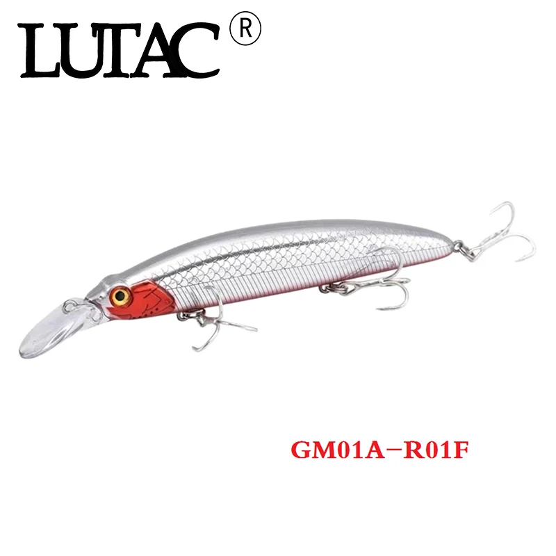 

LUTAC 5 PCS Per Set Minnow Bait Floating GM01A 110mm 21g Hard Plastic Fishing Lures Origin Treble Hooks