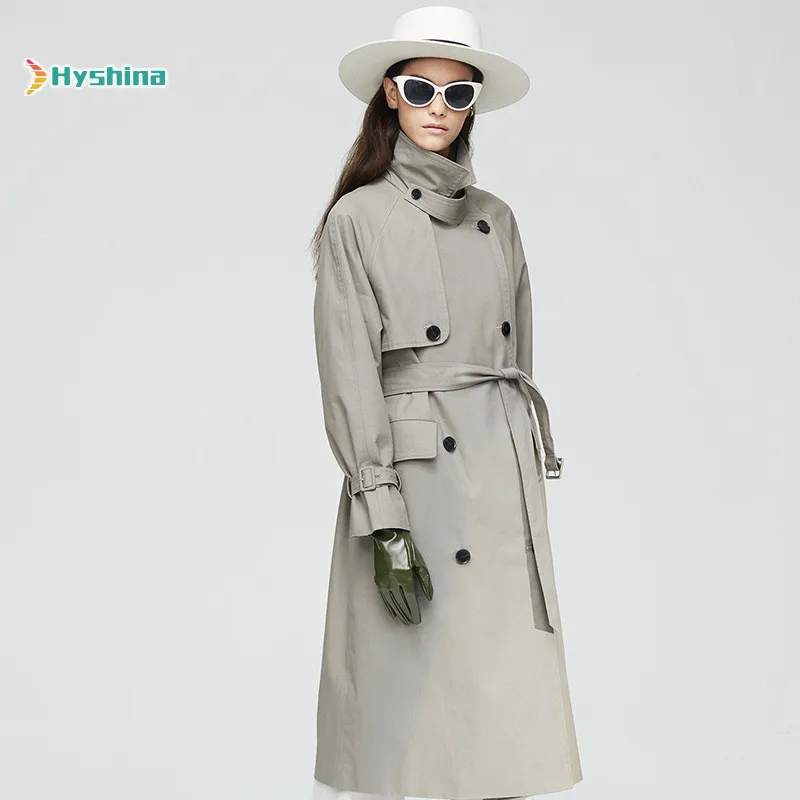 

Women's Trench Coat New Leisure Double Breasted Original Design S-XL Large Size Coat