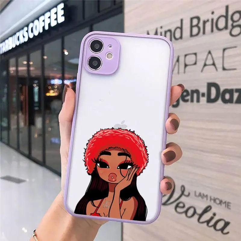 

Cartoon sexy european and american girl Phone Cases Matte Transparent for iPhone 7 8 11 12 s mini pro X XS XR MAX Plus