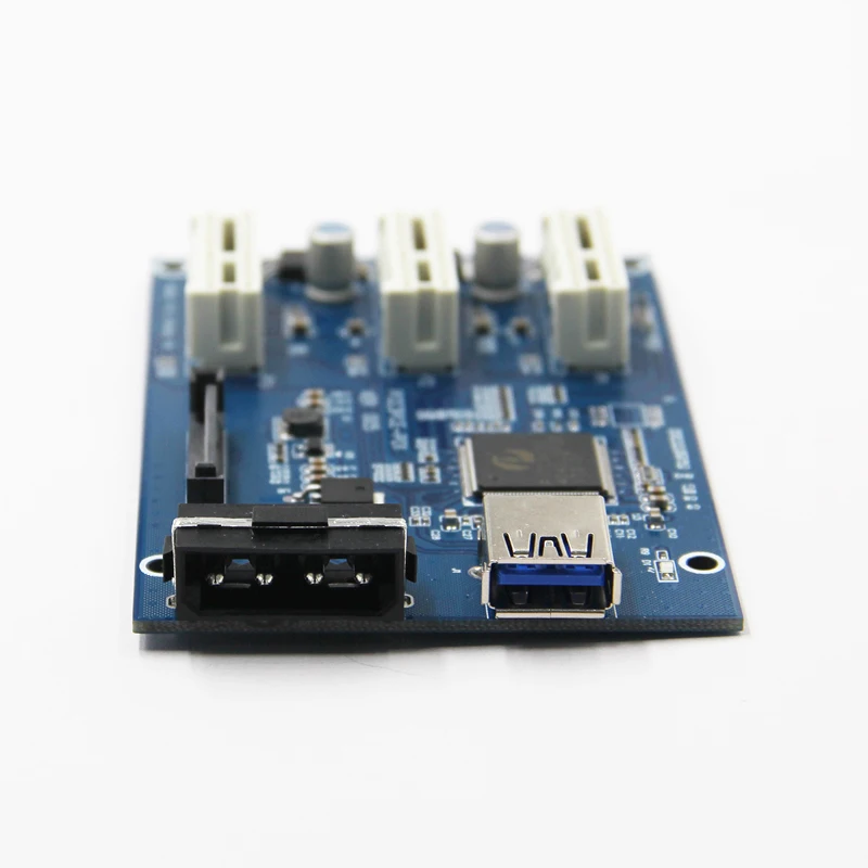 3 в 1 PCI Express E 1X Слоты Riser Card PCI-E до адаптер расширения 2 Слойная плата PCB + 60 см USB 0
