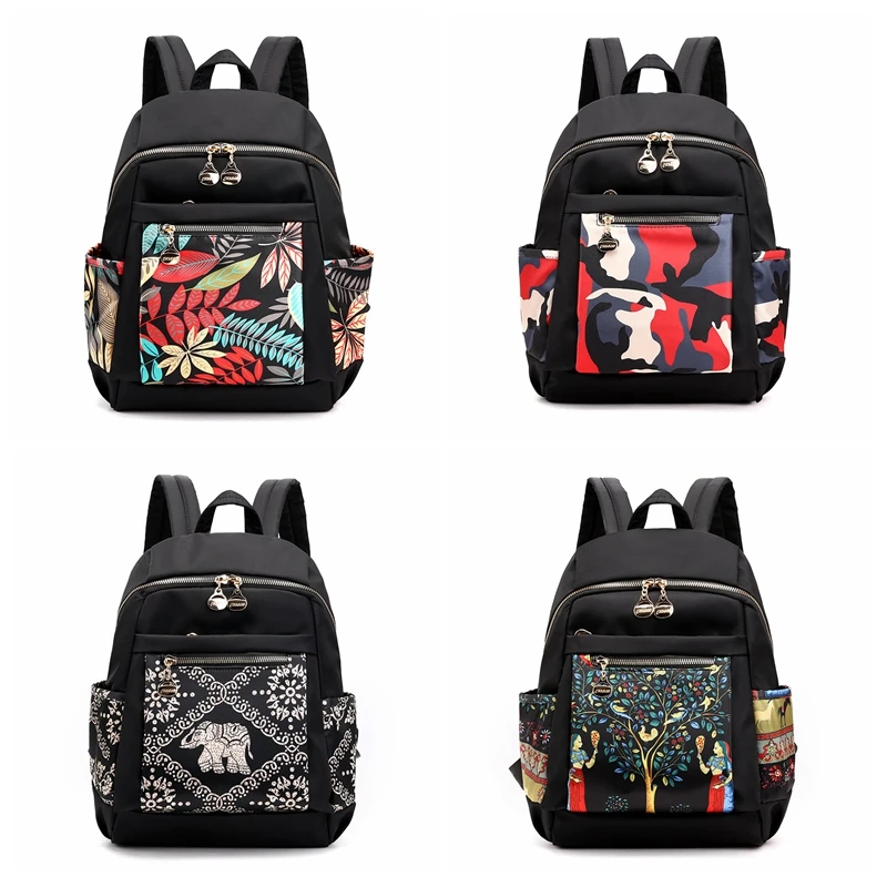 

Women Backpack Casual Waterproof Oxford Lightweight Ethnic Backpacks Ladies Large-Capacity Trendy Girl Schoolbag Shoulder Handba