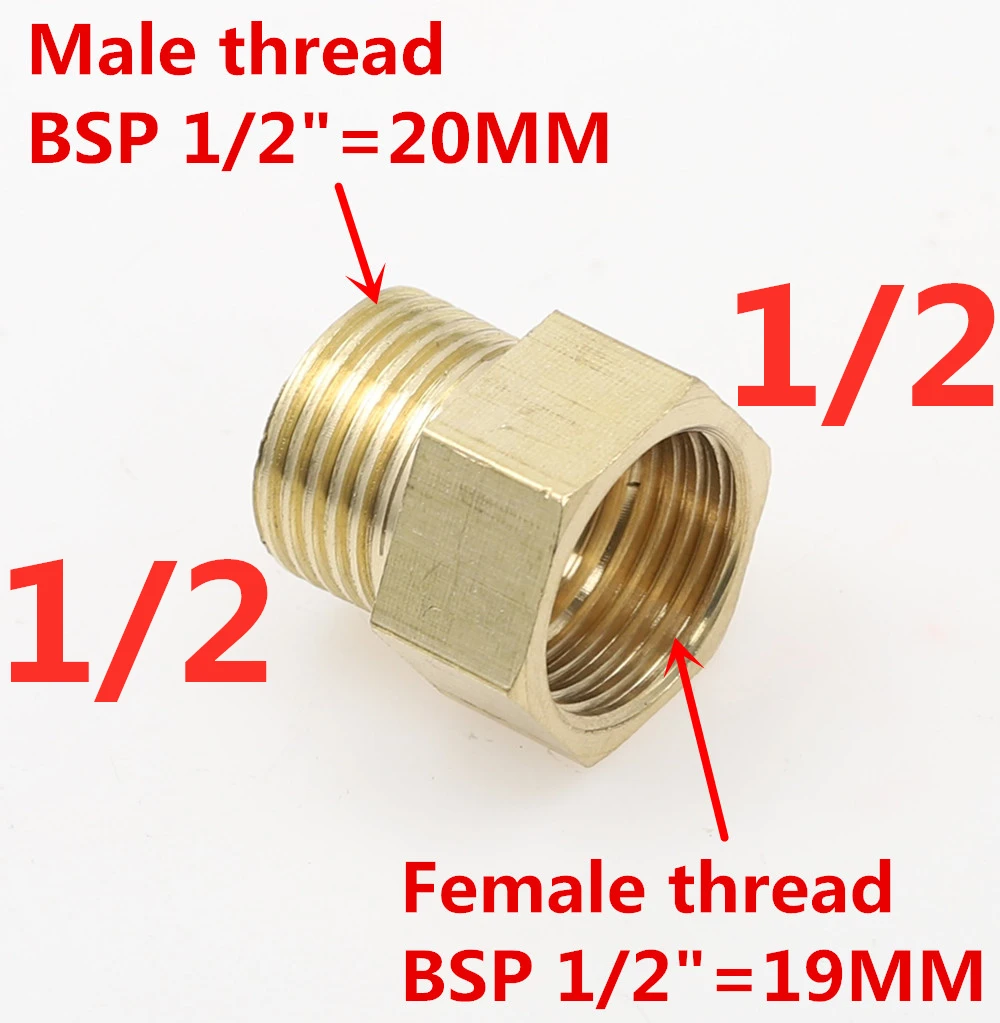 04 M x 04 F 1 шт. медный M/F 1/", 1/4", 3/", 1/2" 3/" BSP Мужской на женский резьбовой латунный адаптер муфты латунный фитинг для труб - Цвет: 04 M x 04 F