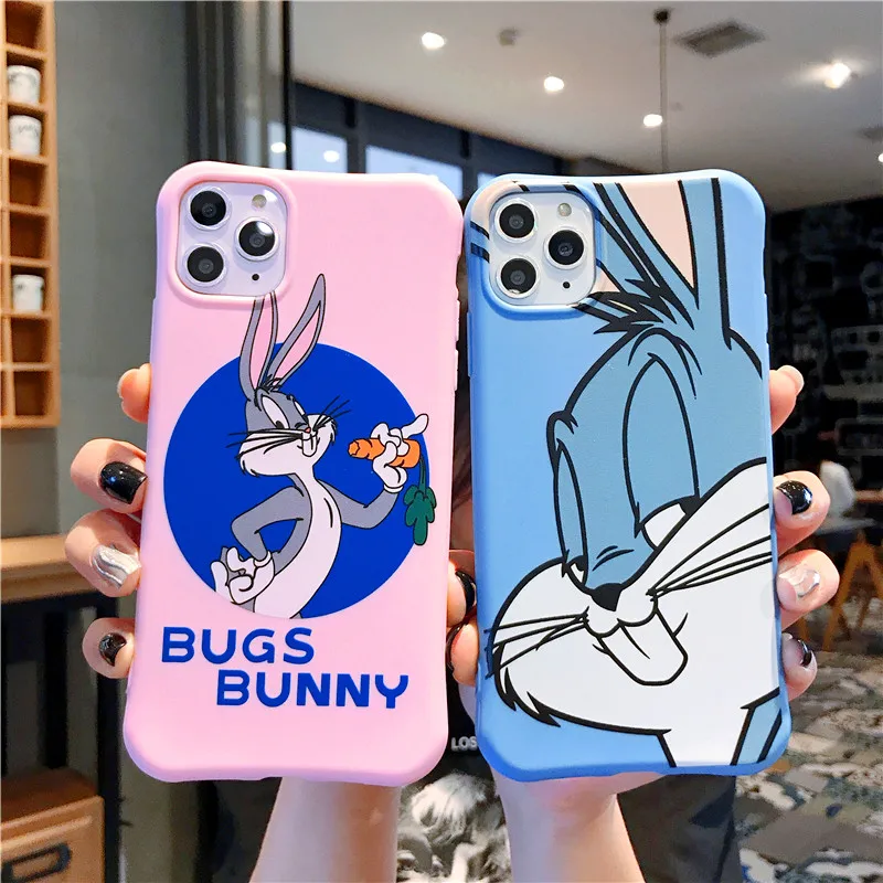 Мультяшный чехол для телефона с кроликом iphone 11 11Pro Max XS XR карамельный цвет мягкий