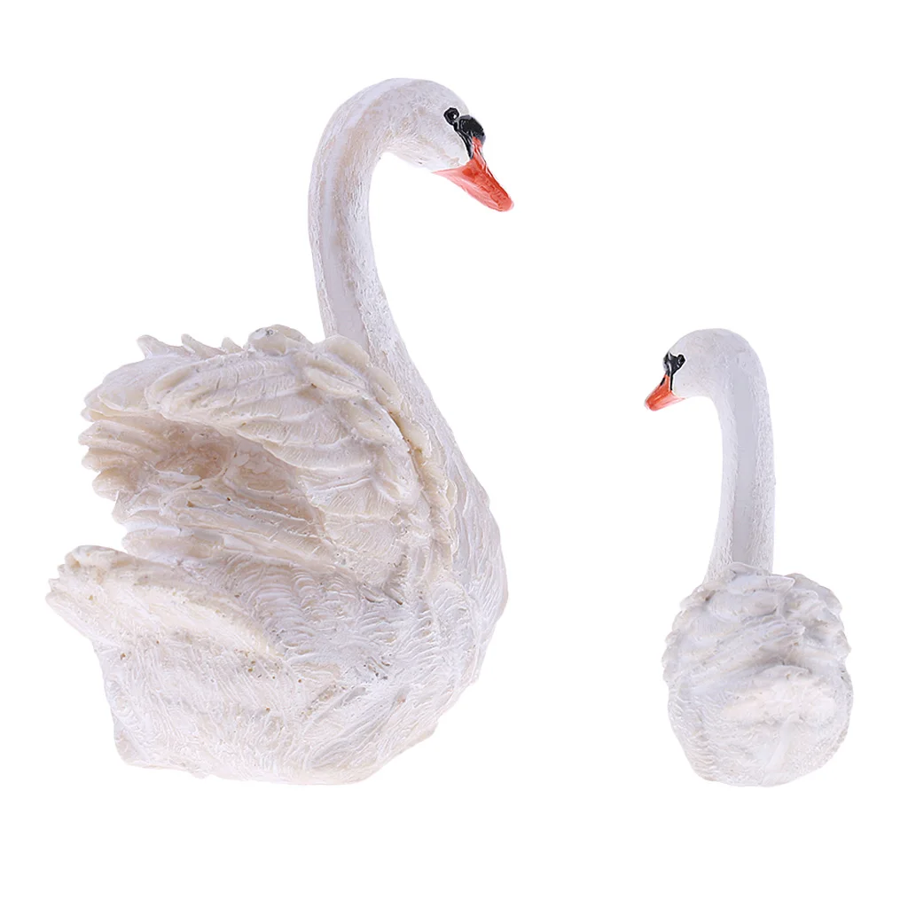 1 пара миниатюрных скульптур Лебедь из смолы статуэтка для офиса сада двора