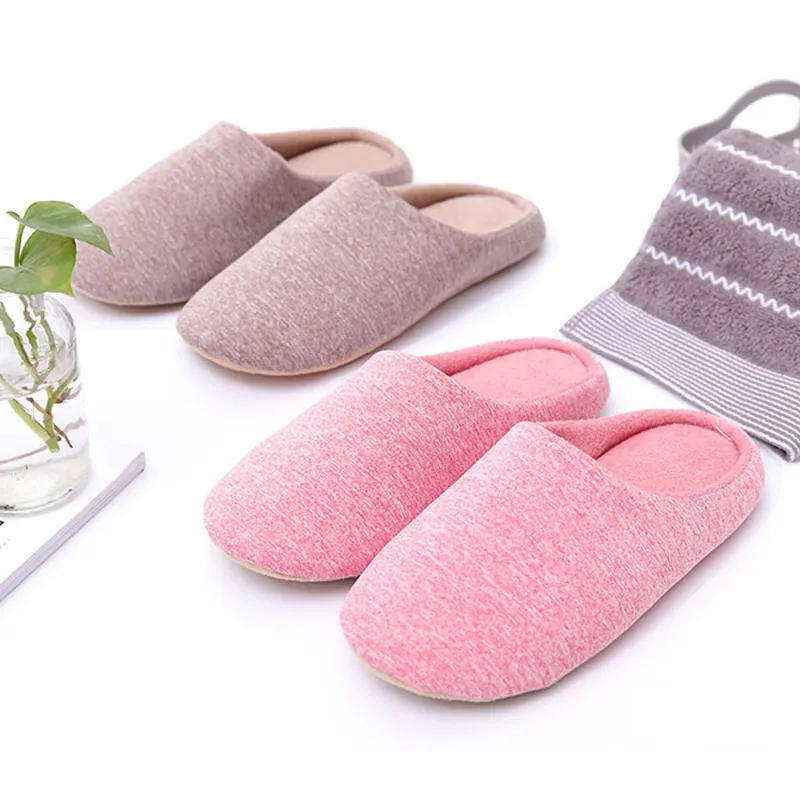 Теплые домашние тапочки из хлопка сезон осень зима милые плюшевые большие