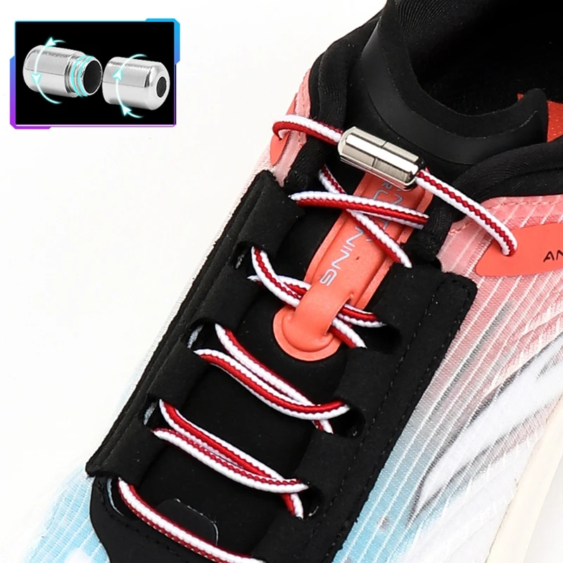 

Elastic No Lace Shoe laces Capsule Buckle Lock Multicolor Laces Sneakers Shoe lace Kids Adult Quick Laces One Size Fits All Shoe