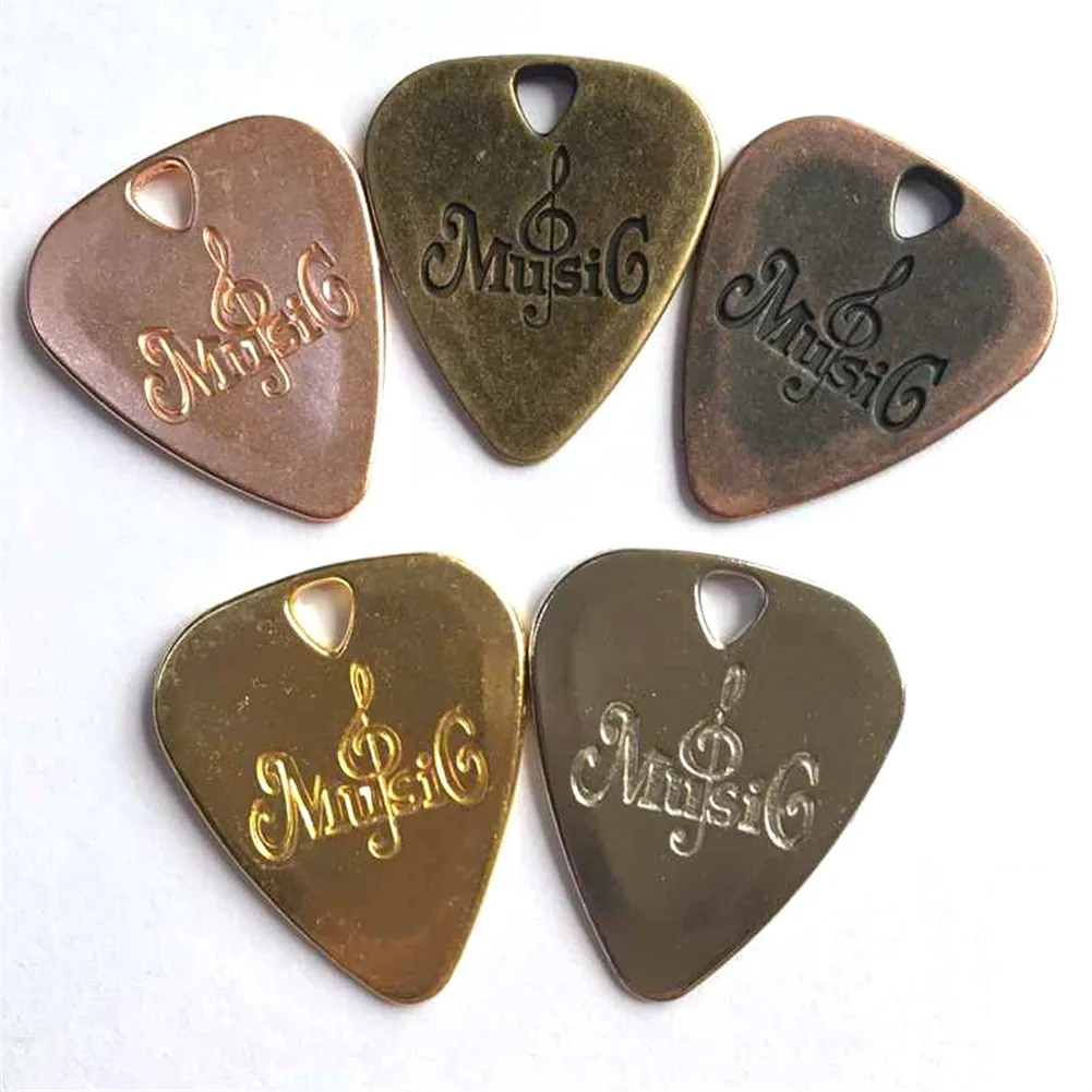 

Protable Retro Metal Guitar Pick Zinc Alloy Plectrum For Acoustic Electric Guitars Bass Ukulele Musical Instrument Accessories