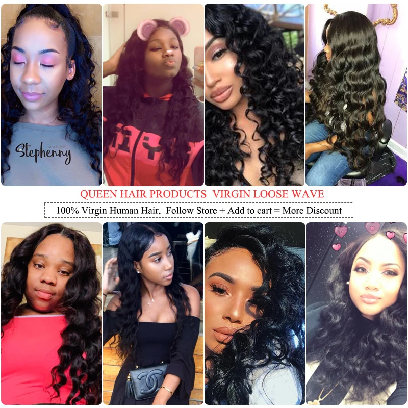 Queen Hair Official Store Peruvian Loose Wave Bundles With Lace Closure 100% Unprocessed Virgin Human Hair Weave Extension
Queen Hair Official Store Peruvian Loose Wave Bundles With Lace Closure 100% Unprocessed Virgin Human Hair Weave Extension
