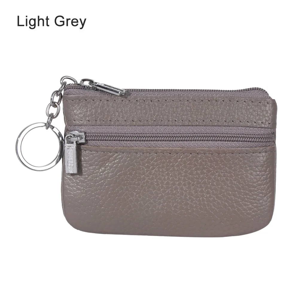 light grey Кожаный кошелек для монет, женский маленький кошелек, кошелек для мелочи, мини-кошелек на молнии, сумки для денег, детские карманные кошельки, держатель для ключей, Carteira - Цвет: light grey