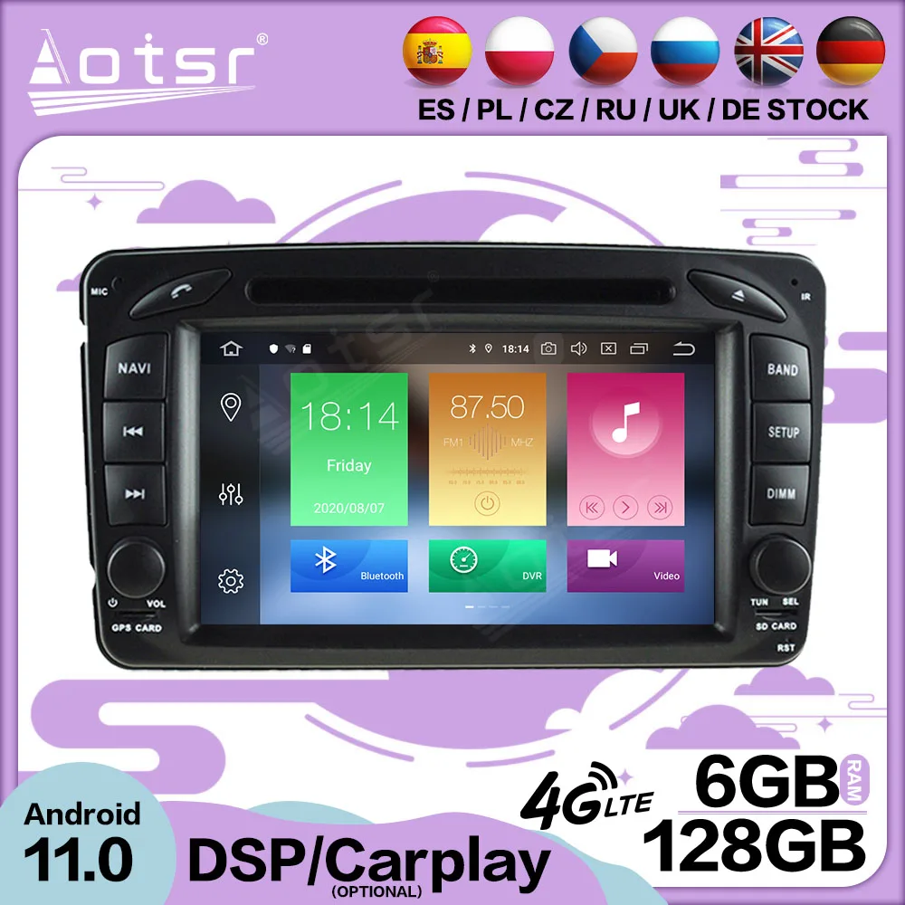 

6 + 128G Carplay Android 11 для Mercedes Benz W203 W209 W463 Автомобильный мультимедийный GPS видеоплеер Радио приемник аудио стерео головное устройство
