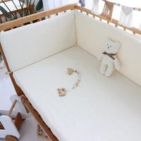 waffled cotton baby cot bed bumper for crib one piece newborn infant kids bed fence pillow protector cot surround bumpers