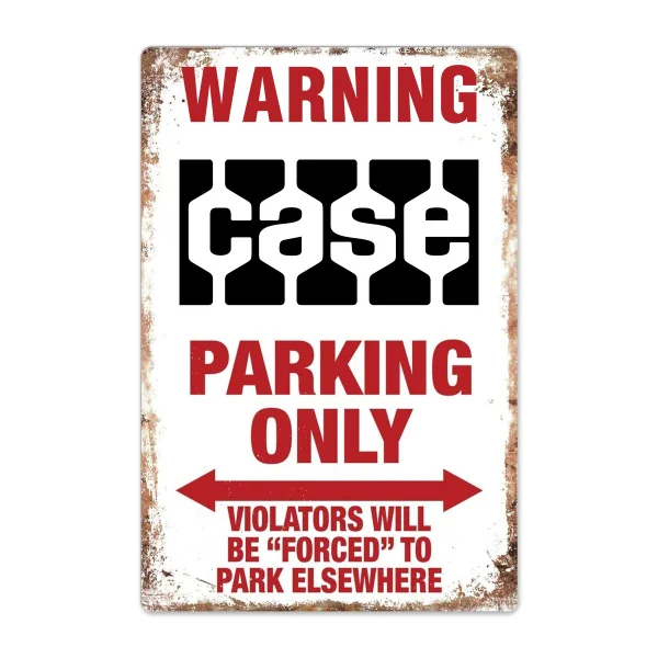 

Warning Case Parking Only Tin Sign Vintage Garage Tin Sign Auto Car Motorcycle Truck sign Bar Club