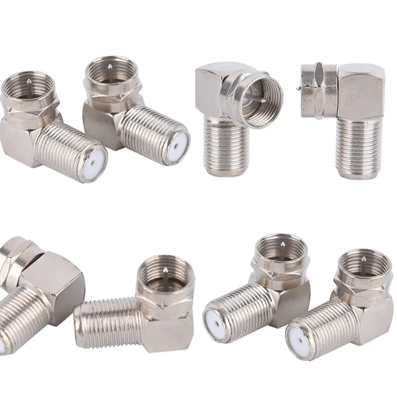 

2PCS/4PCS Male to Female 90 Degree Right Angle TV Aerial Antenna Plug Connectors Adapter Plug To Socket Coax Cable F-Type