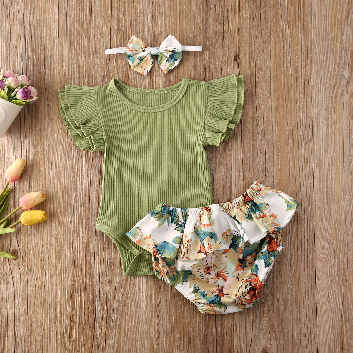 

Летние товары первой необходимости для детей новая одежда для младенцев, для новорожденных, для маленьких девочек Плиссированное боди с ре...