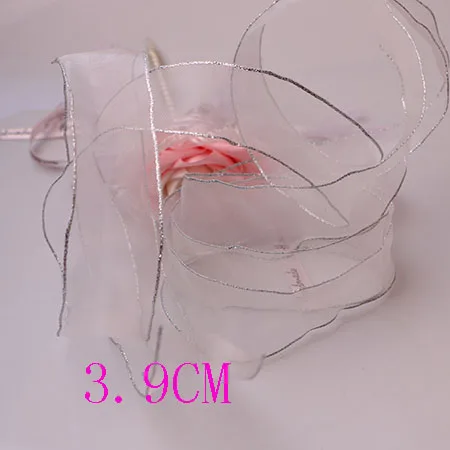 5YARD 3.4CMcm5yards DIY аксессуары лента с проволочной кромкой, Жесткая сетка, лента, Золотая лента, декоративная подарочная коробка с деревом, упаковка с бантом - Цвет: 5YARD