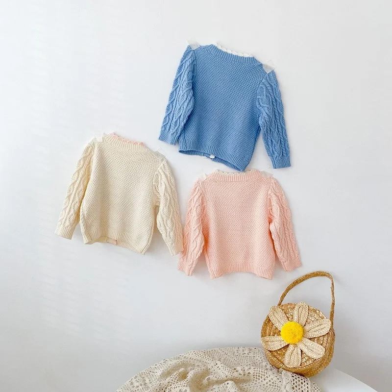 Осенняя одежда для новорожденных девочек Детский кардиган с цветочной вышивкой