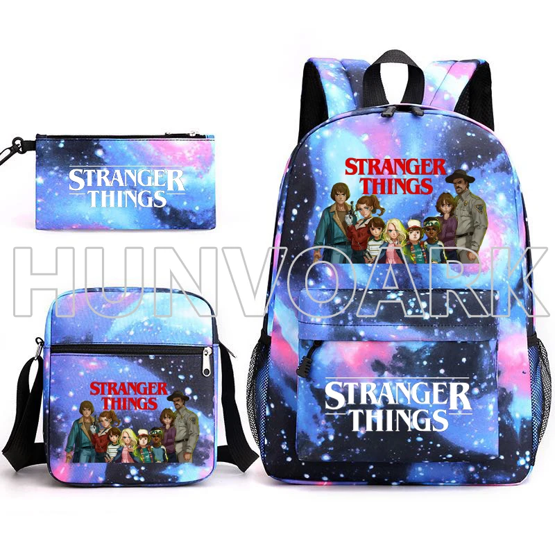 Newest Stranger Things Backpack School Bag for Kids Boys Girls Hot Game 3D Printed Students Bookbag Supplies 3pcs - купить по