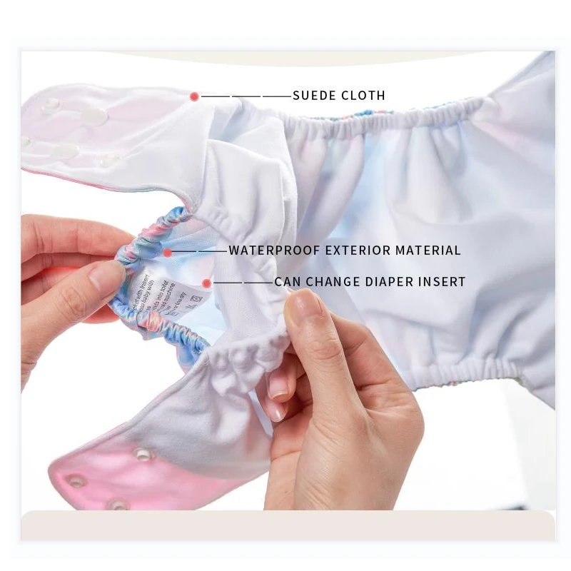 HappyFlute-pa&ntilde;ales de tela para beb&eacute;s, talla &uacute;nica, ajustable, lavable, pa&ntilde;al reutilizable Ropa para Ni&ntilde;as y Ni&ntilde;os, 8 Uds.-4