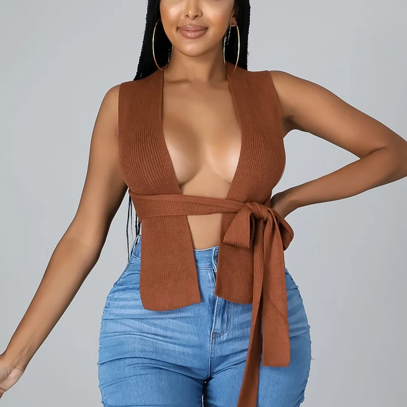 

Oversize 4XL 5XL Bandage Sweater T-shirt Sexy Women Hollow Out Slim Crop Tops Tees Knitted Y2K Tops Female Clothes Clubwear 2022