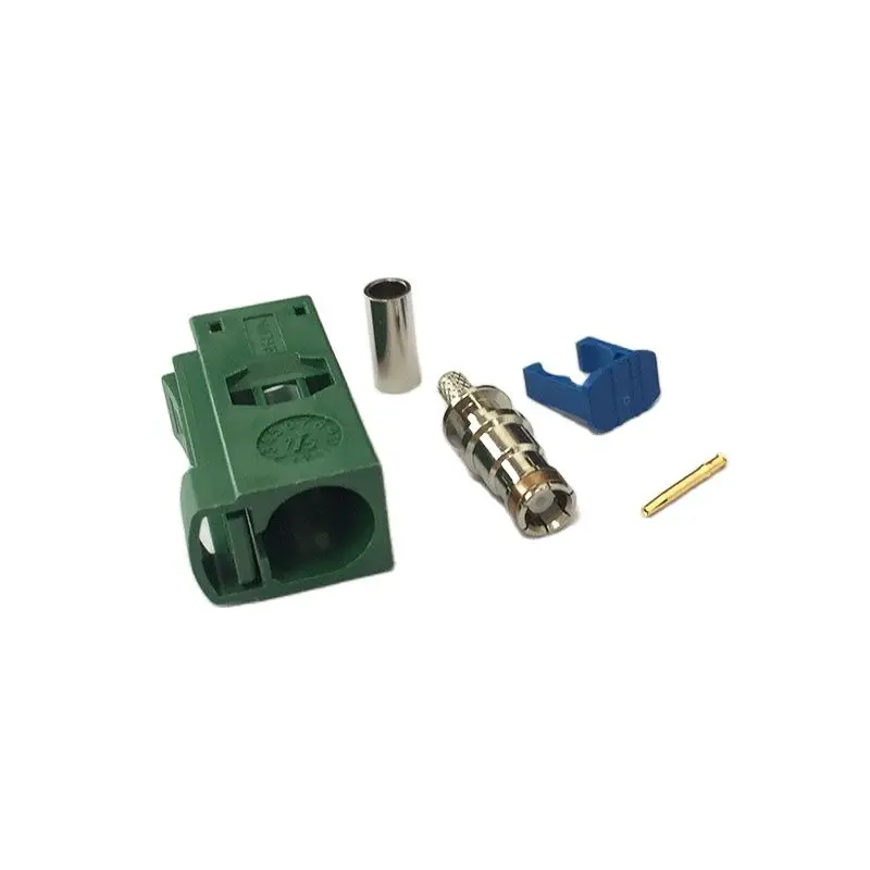 

1pc RF Fakra E 6002 Female jack Connector Green SMB Crimp for RG316 RG174 LMR100 Cable for Car TV1 NEW Wholesale