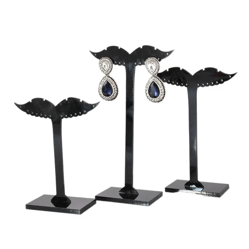 

3Pcs Black Different Height Acrylic Earrings Holder Jewelry Organizer Stand Display Removable Jewelry Display Accessories