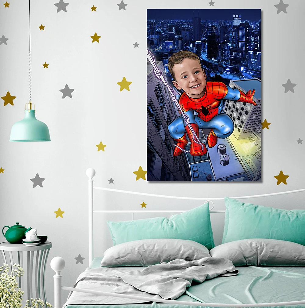 Marvel Человек-паук Железный человек Капитан Америка на заказ холст плакат для