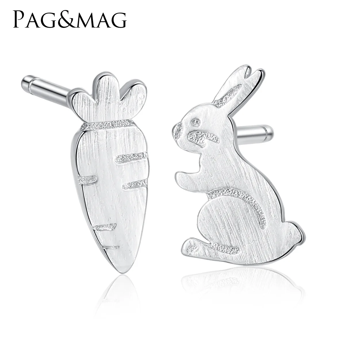 

PAG-MAG S925 body pure silver cartoon ear nails Japanese and South Korean creative simple cute bunny girl ear nails