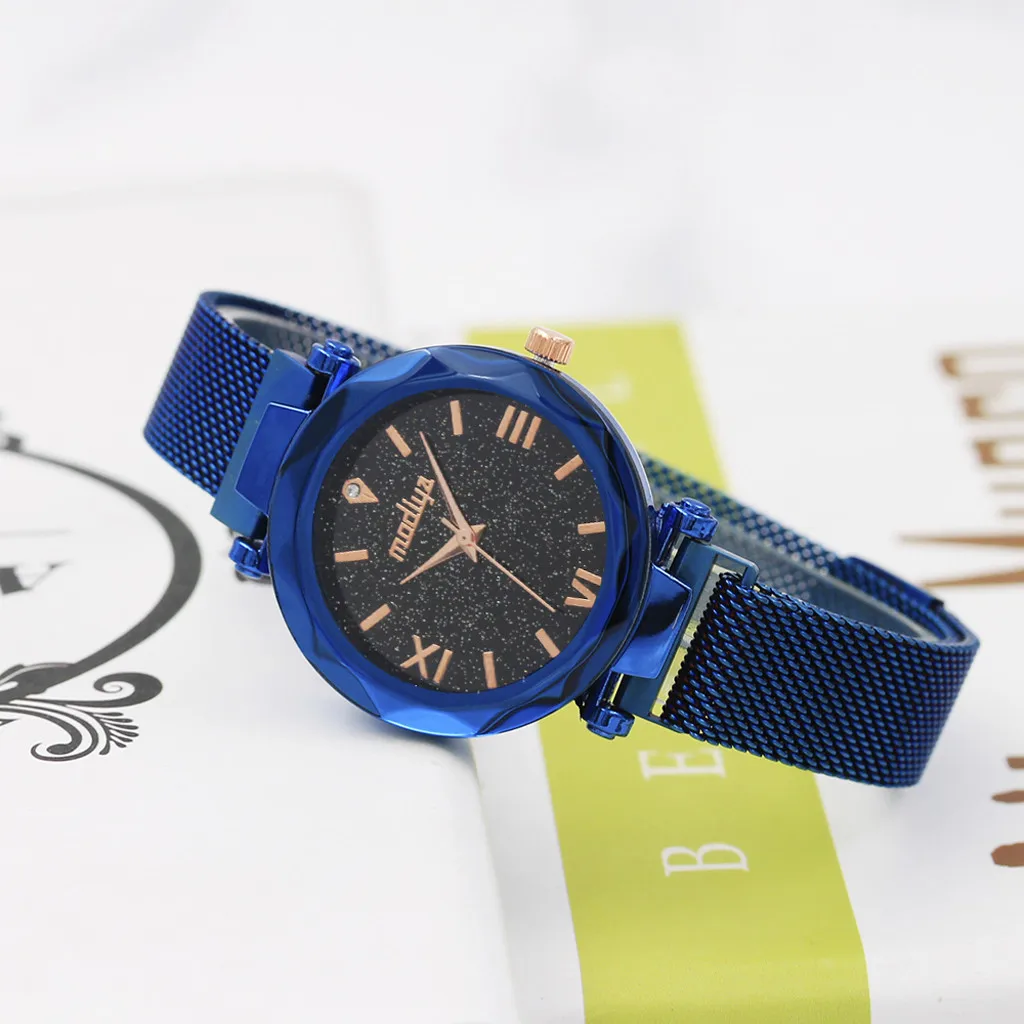 

Quartz Watch Fashion Women Starry Sky Watches Lady Magnetic Buckle Roman Numerals Wristwatch relogios masculinos zegarek damski