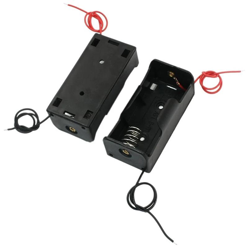 MasterFire-caja de almacenamiento de baterías, soporte de celda con cables de plomo, tamaño C de 1,5 V, bricolaje, 1 ranura, 20 unids/lote