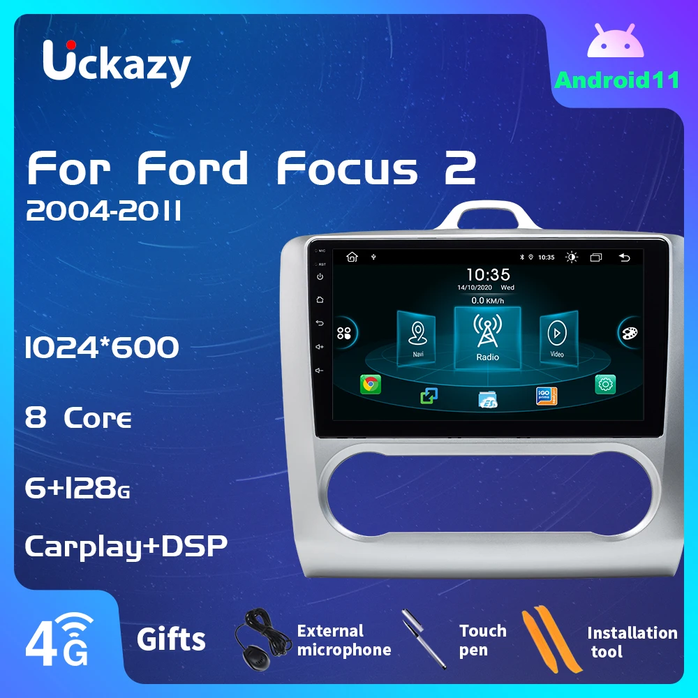 2 din Android автомобильный мультимедийный плеер для ford focus 11 Mk2 2004-2011 радио GPS Навигация